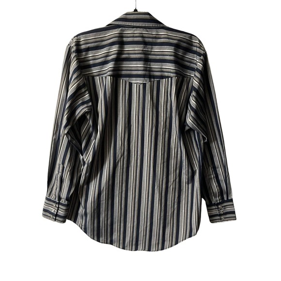 Plains Western Ware Shirt Pearl Snap Brush Popper Long Sleeve Men's Medium Blue - Picture 2 of 9